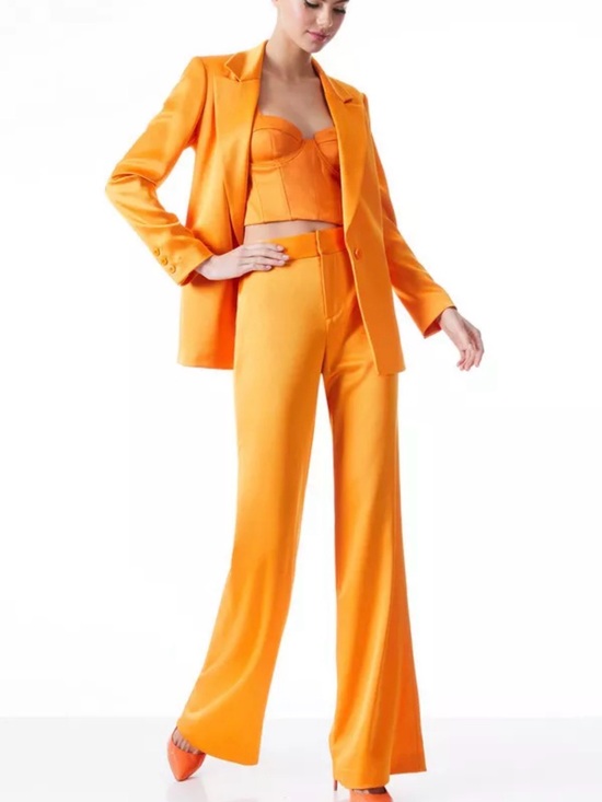 Alice + Olivia Jackets & Blazers - Alice + Olivia Orange Single-Button Blazer | Size 2